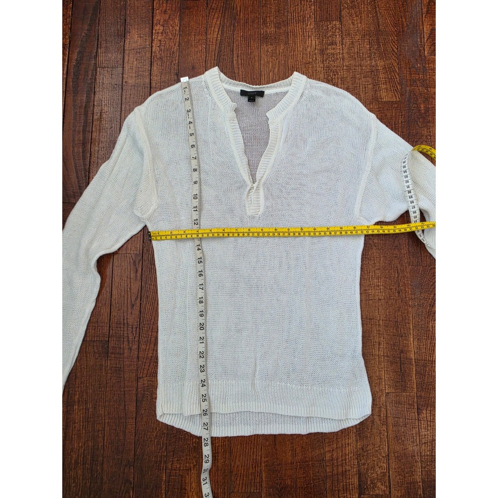 J.Crew White Mesh Lightweight Preppy Old Money Quiet Luxury Resort Sweater sz S - Picture 3 of 7